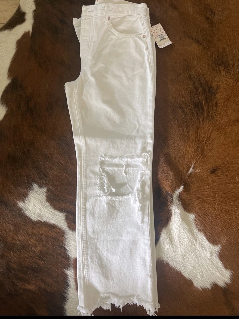 We The Free White Distressed High-Rise Jeans
